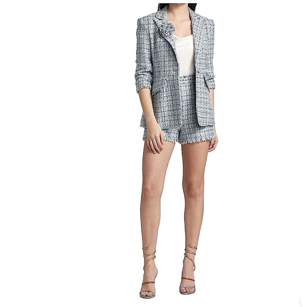 NEW $295 CINQ A SEPT coronado tweed shorts in periwinkle